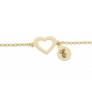 Pulseira coração com pingente personalizado