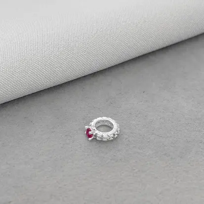 Berloque Separador Mini Solitário Prata 925